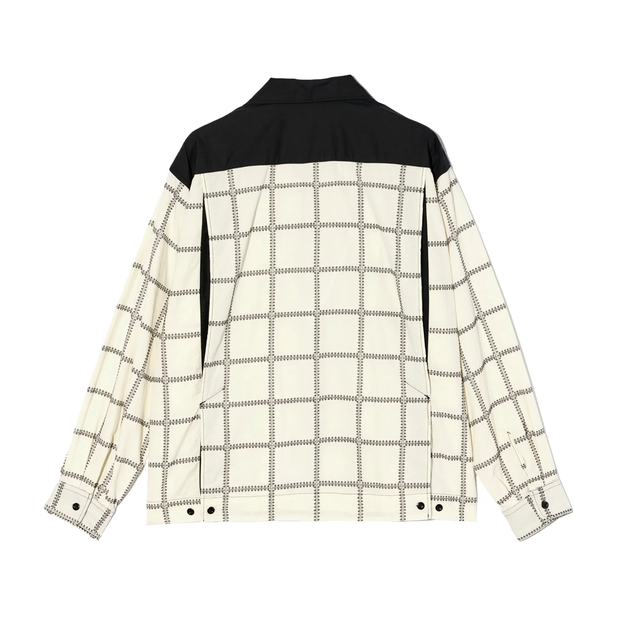 Engineered Garments Bowling Shirt White/Black CP Square Embroidery - Image 2
